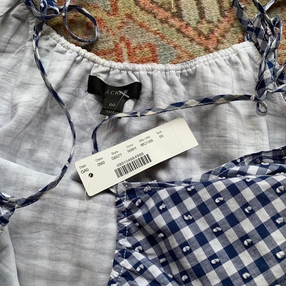 Sold 🌟Jcrew 4th of July top gingham blue plaid top eyelit XXS NWT - Picture 4 of 6